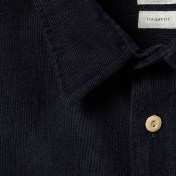 H&M Black Corduroy Shirt Regular Fit Size L - Picture 5 of 9